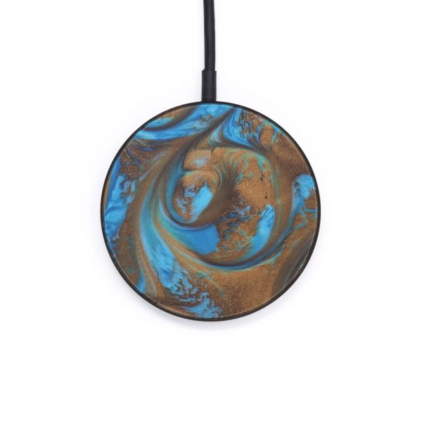 Circle ResinArt Wireless Charger - Rianon (Teal & Gold, 599332) For Sale