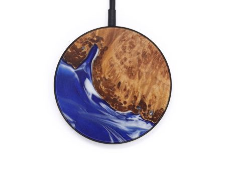 Circle Wood+Resin Wireless Charger - Ingaborg (Dark Blue, 599296) Sale