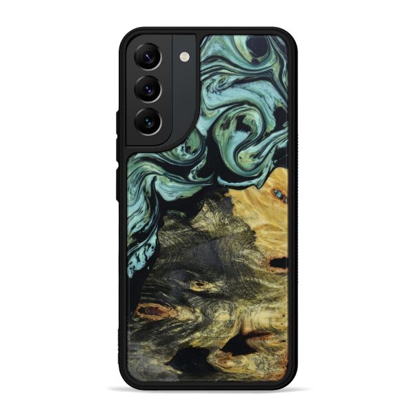 Galaxy S22 Plus Wood+Resin Phone Case - Kylila (Dark Green, 602244) For Sale