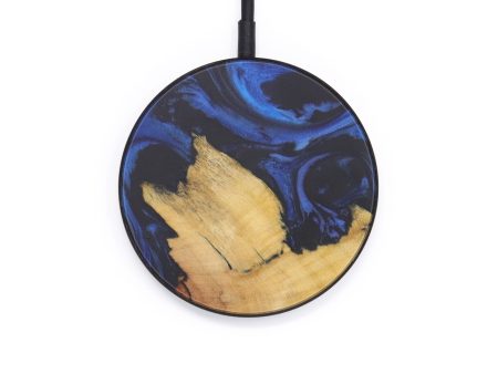 Circle Wood+Resin Wireless Charger - Tiphani (Dark Blue, 597806) on Sale