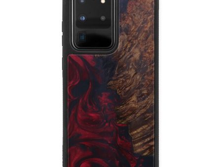 Galaxy S20 Ultra Wood+Resin Phone Case - Shandeigh (Dark Red, 599543) For Cheap