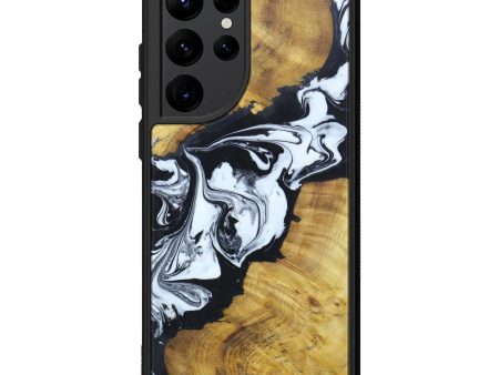 Galaxy S22 Ultra Wood+Resin Phone Case - Goldie (Black & White, 602893) Hot on Sale