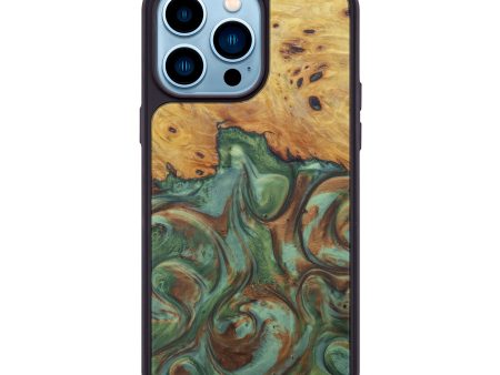 iPhone 14 Pro Max Wood+Resin Phone Case - Tayeb (Dark Green, 598873) For Discount