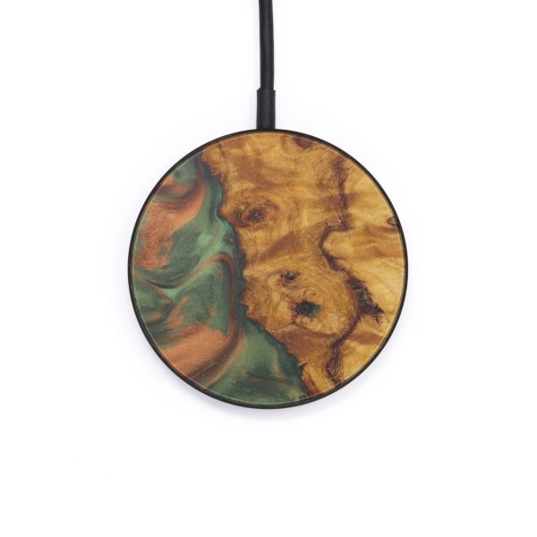 Circle Wood+Resin Wireless Charger - Stefanie (Dark Green, 599322) Online Sale