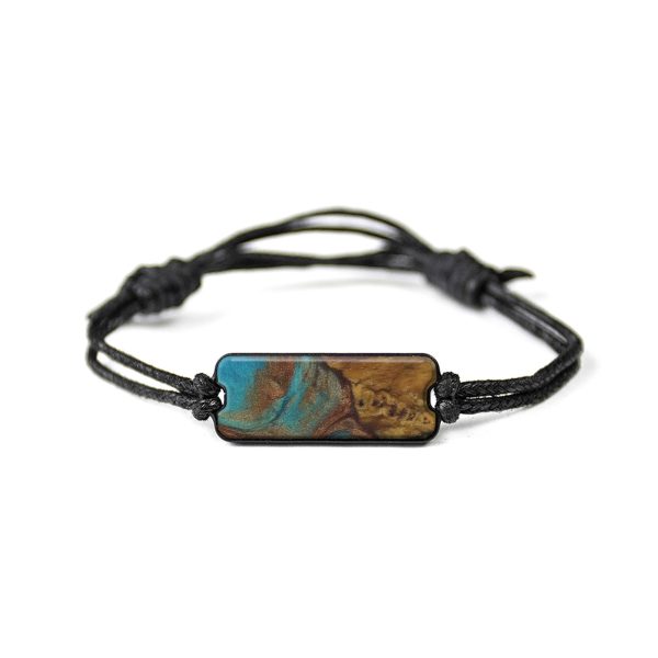 Classic Wood+Resin Bracelet - Ariane (Teal & Gold, 597218) For Cheap