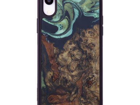 iPhone Xr Wood+Resin Phone Case - Ashleigh (Dark Green, 600474) on Sale