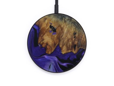 Circle Wood+Resin Wireless Charger - Zaiden (Purple, 597170) For Sale