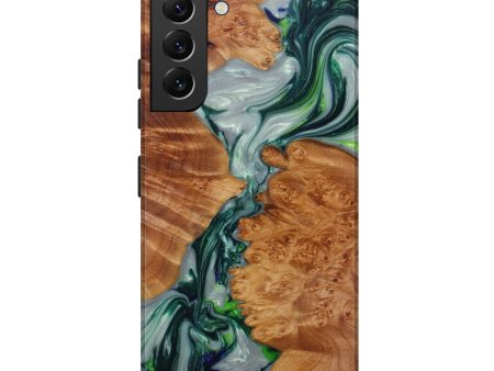 Galaxy S22 Plus Wood+Resin Live Edge Phone Case - Tandi (Dark Green, 596629) Online now