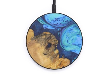 Circle Wood+Resin Wireless Charger - Melantha (Light Blue, 599277) Cheap