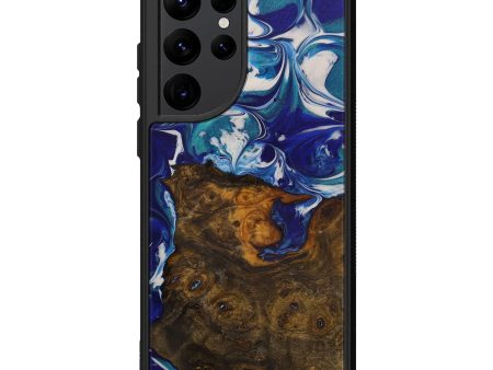 Galaxy S22 Ultra Wood+Resin Phone Case - Finn (Dark Blue, 597176) For Sale