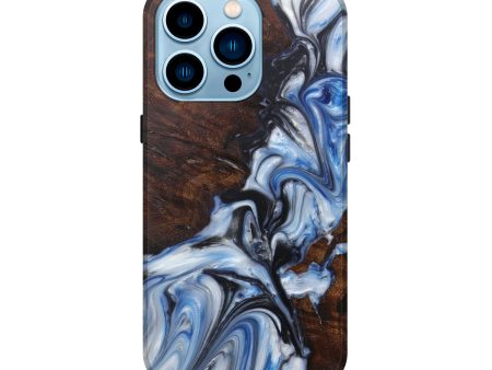 iPhone 14 Pro Wood+Resin Live Edge Phone Case - Floris (Black & White, 598604) Online now