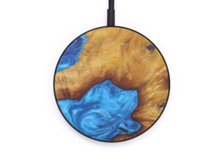 Circle Wood+Resin Wireless Charger - Regina (Light Blue, 597972) Hot on Sale