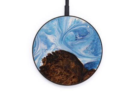 Circle Wood+Resin Wireless Charger - Shanell (Light Blue, 597157) Fashion