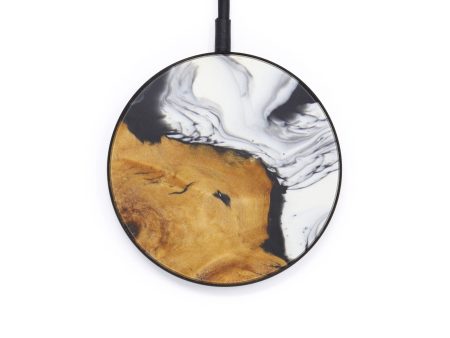 Circle Wood+Resin Wireless Charger - Trang (Black & White, 597762) on Sale