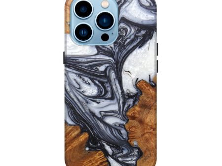 iPhone 14 Pro Wood+Resin Live Edge Phone Case - Caritta (Black & White, 598602) Sale