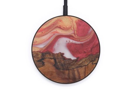 Circle Wood+Resin Wireless Charger - Bree (Dark Red, 598576) Online Hot Sale