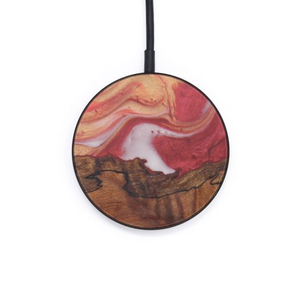 Circle Wood+Resin Wireless Charger - Bree (Dark Red, 598576) Online Hot Sale