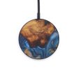 Circle Wood+Resin Wireless Charger - Sickle (Teal & Gold, 598557) For Cheap