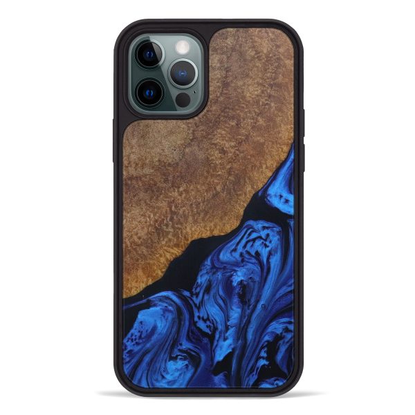 iPhone 12 Pro Wood+Resin Phone Case - Aurea (Dark Blue, 599997) Hot on Sale