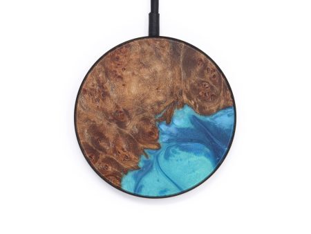 Circle Wood+Resin Wireless Charger - Jasbinder (Light Blue, 597973) Online Hot Sale