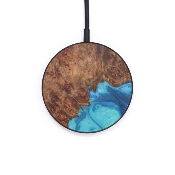 Circle Wood+Resin Wireless Charger - Jasbinder (Light Blue, 597973) Online Hot Sale