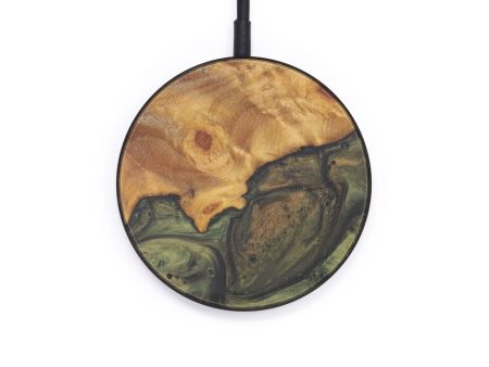 Circle Wood+Resin Wireless Charger - Gaynor (Dark Green, 599857) For Discount