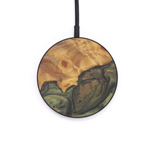 Circle Wood+Resin Wireless Charger - Gaynor (Dark Green, 599857) For Discount