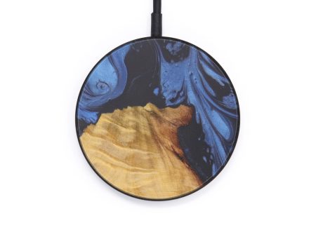 Circle Wood+Resin Wireless Charger - Bettine (Dark Blue, 599307) Online