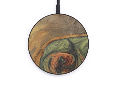 Circle Wood+Resin Wireless Charger - Kaycee (Dark Green, 597983) Discount