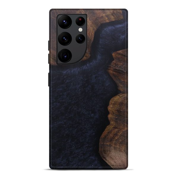 Galaxy S22 Ultra Wood+Resin Live Edge Phone Case - Lucky (Pure Black, 597376) Sale