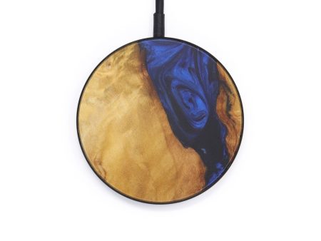 Circle Wood+Resin Wireless Charger - Phaidra (Dark Blue, 597821) Online Sale