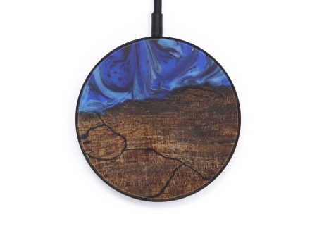 Circle Wood+Resin Wireless Charger - Imogene (Dark Blue, 599301) Fashion