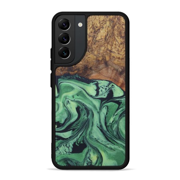 Galaxy S22 Plus Wood+Resin Phone Case - Randy (Dark Green, 598914) Hot on Sale