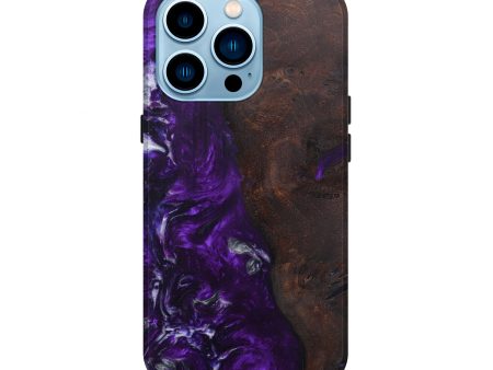 iPhone 14 Pro Wood+Resin Live Edge Phone Case - Jeanie (Purple, 599120) For Cheap