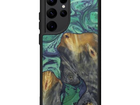 Galaxy S22 Ultra Wood+Resin Phone Case - Liv (Dark Green, 598894) Fashion