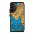 Galaxy S22 Plus Wood+Resin Phone Case - Kathie (Teal & Gold, 599056) Fashion