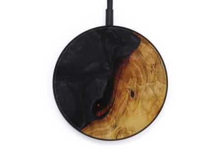 Circle Wood+Resin Wireless Charger - Weilin (Pure Black, 597007) Online Hot Sale