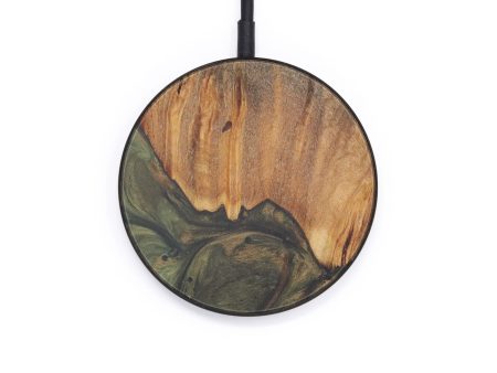 Circle Wood+Resin Wireless Charger - Eryn (Dark Green, 599855) Online