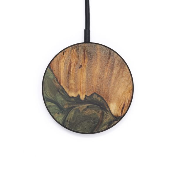 Circle Wood+Resin Wireless Charger - Eryn (Dark Green, 599855) Online