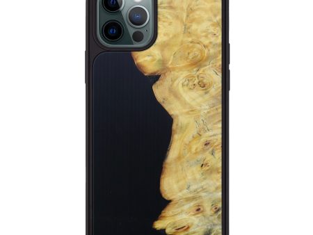 iPhone 12 Pro Wood+Resin Phone Case - Erik (Pure Black, 599924) Online Hot Sale