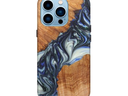 iPhone 14 Pro Wood+Resin Live Edge Phone Case - Elbert (Black & White, 598598) Online Sale