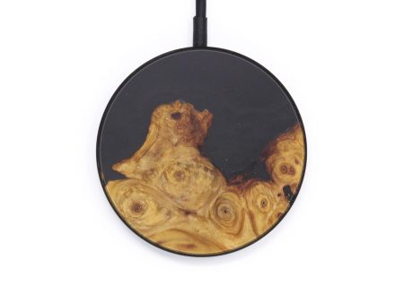 Circle Wood+Resin Wireless Charger - Laverna (Pure Black, 598566) Online now