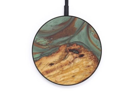 Circle Wood+Resin Wireless Charger - Dorolice (Dark Green, 599319) Sale