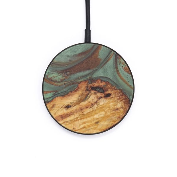 Circle Wood+Resin Wireless Charger - Dorolice (Dark Green, 599319) Sale