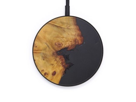 Circle Wood+Resin Wireless Charger - Amnon (Pure Black, 598565) For Sale