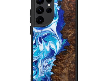 Galaxy S22 Ultra Wood+Resin Phone Case - Lenee (Dark Blue, 601369) Fashion