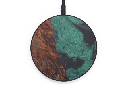 Circle Wood+Resin Wireless Charger - Donnie (Dark Green, 597782) Online