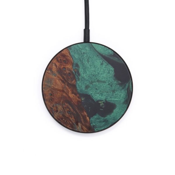 Circle Wood+Resin Wireless Charger - Donnie (Dark Green, 597782) Online