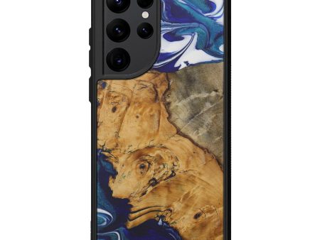 Galaxy S22 Ultra Wood+Resin Phone Case - Harlan (Dark Blue, 596536) Fashion