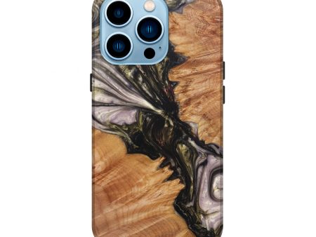 iPhone 14 Pro Wood+Resin Live Edge Phone Case - Shorwan (Black & White, 596295) Supply